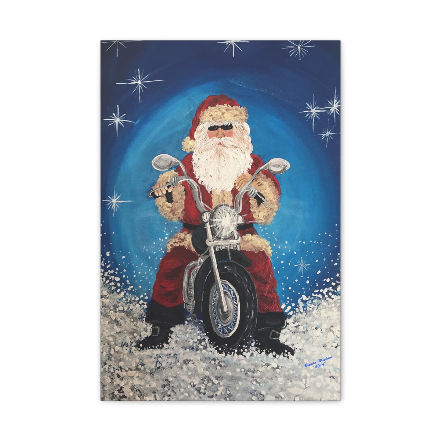 2014 Biker Santa Canvas Art
