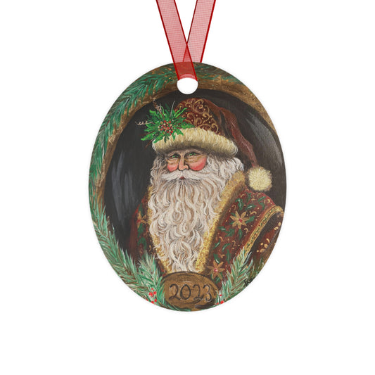 2023 VINTAGE BROWN SANTA (Christmas Ornament)