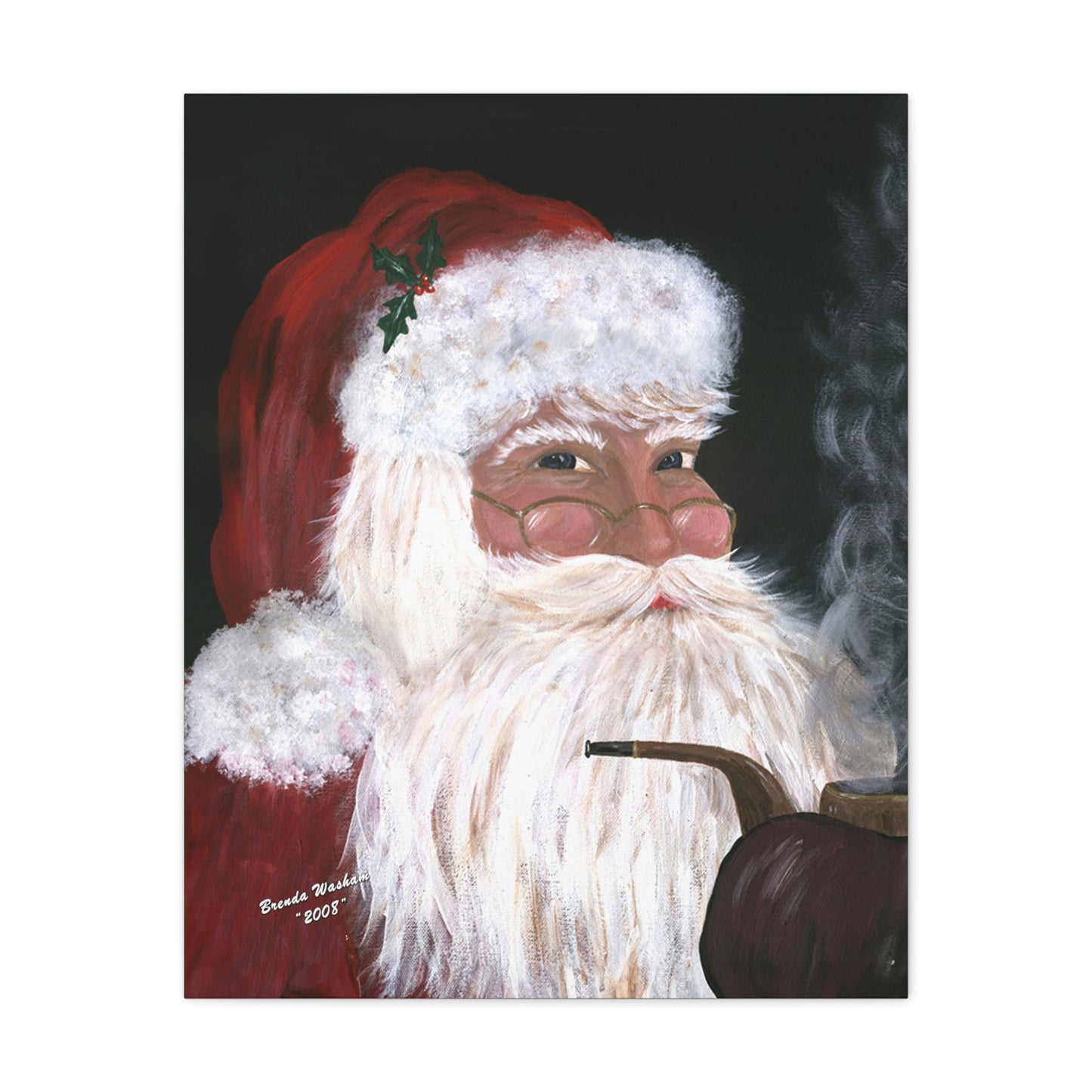 Smokin' Santa, 2008 Santa Portrait Canvas Art
