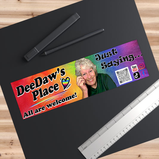 Bumper Sticker — DeeDaw's Place 'All Are Welcome' Rainbow Car Decal
