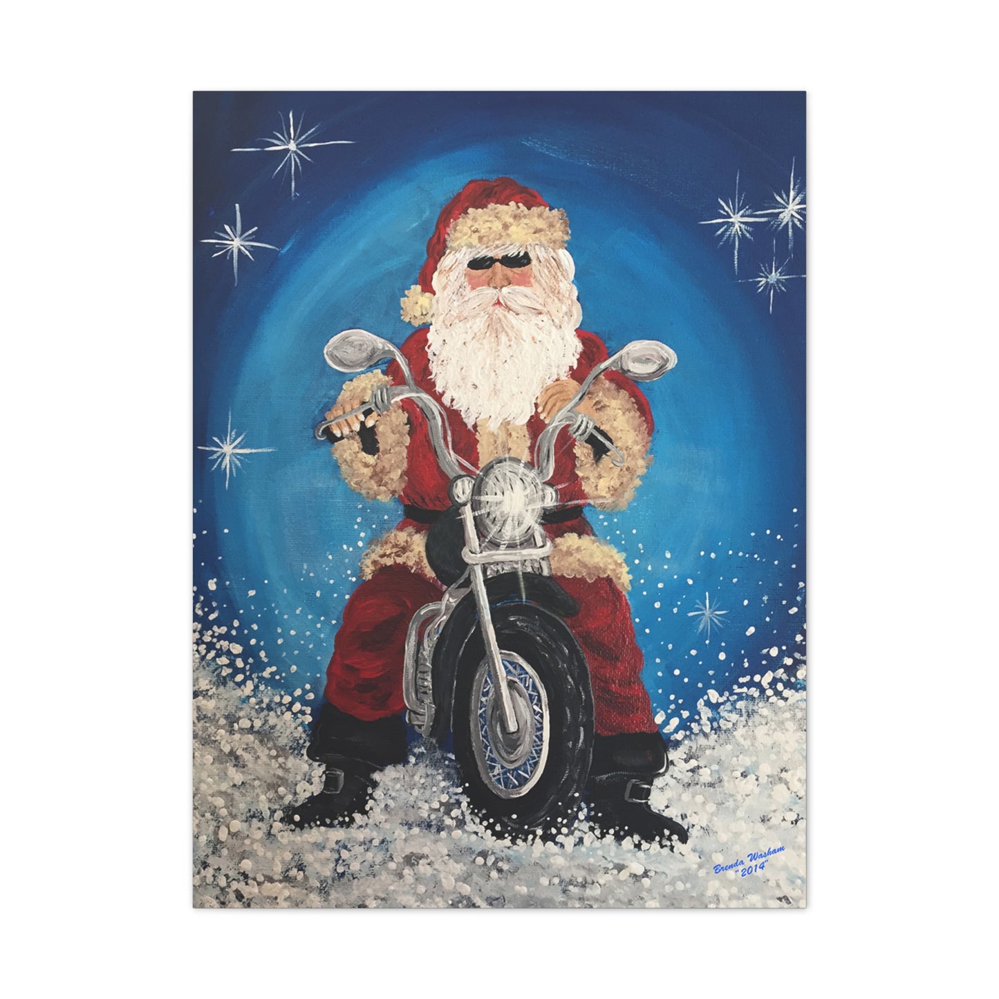 2014 Biker Santa Canvas Art