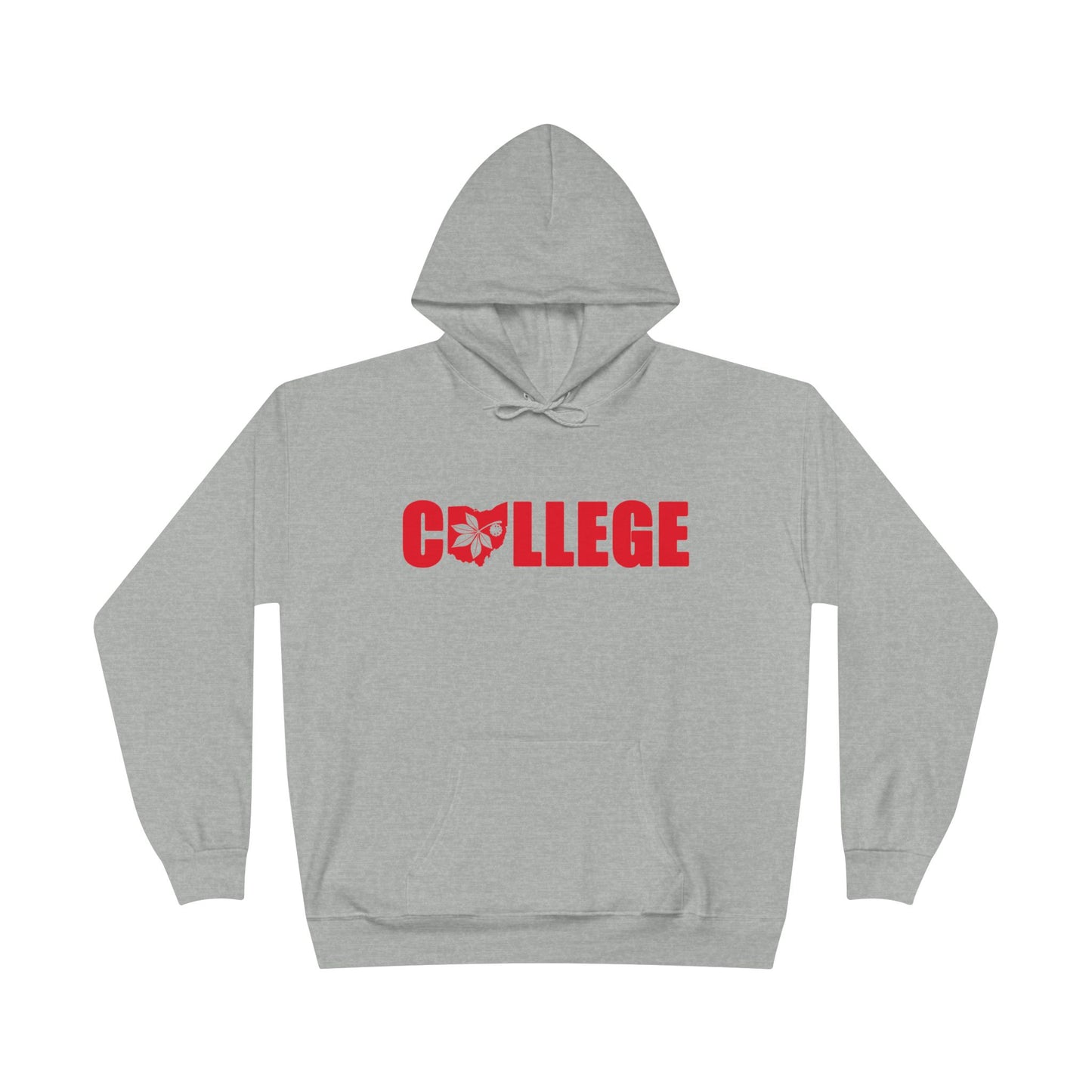 College with Buckeye Leaf-Friendly Hoodie, Unisex Sweatshirt