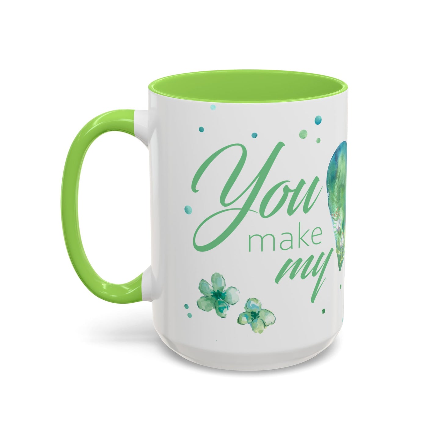 Colorful, You Make My Heart Happy 15 oz. Ceramic Mug