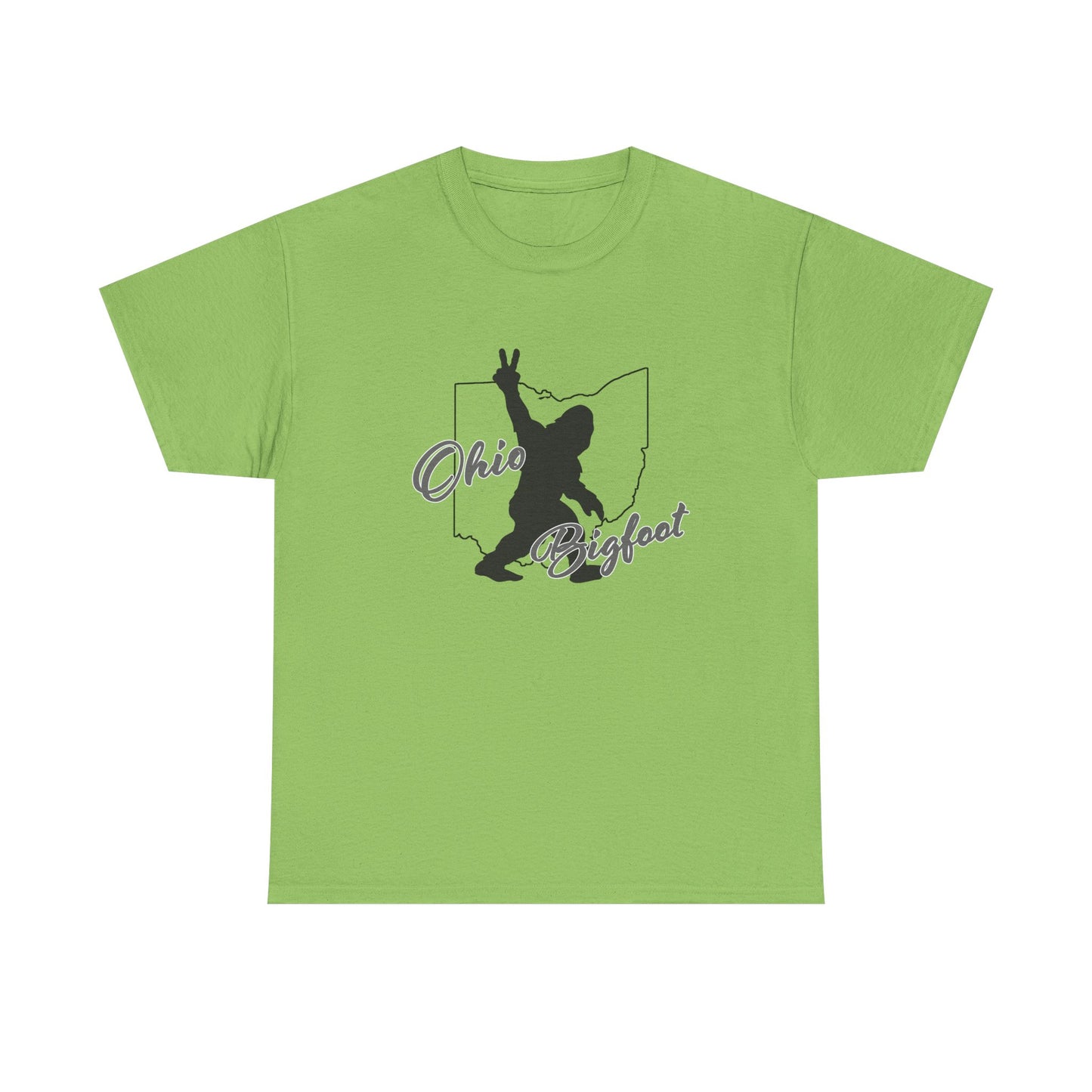 Ohio Bigfoot Peace Out Tees, Unisex Heavy Cotton Tee