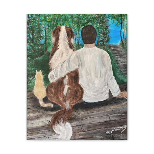 Man's Furry Friends Canvas