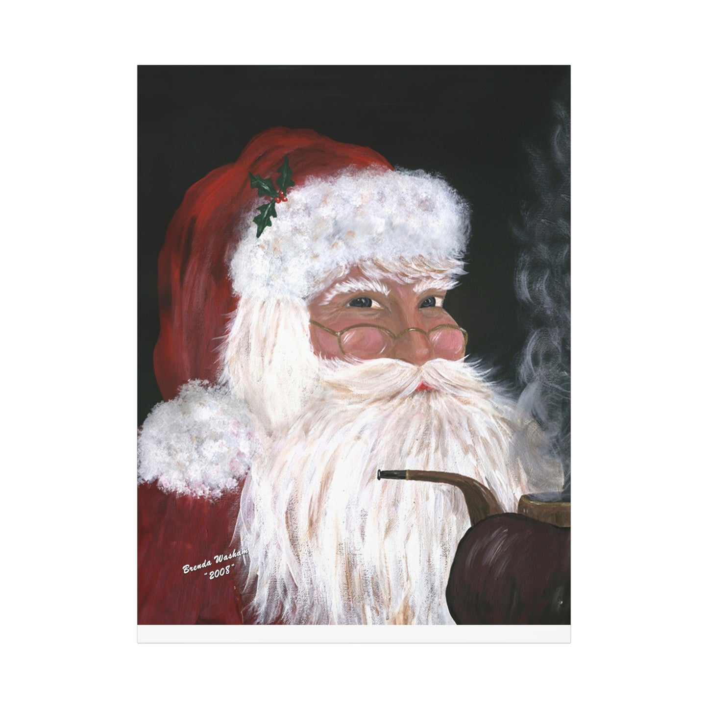 Smokin' Santa, 2008 Santa Portrait Canvas Art