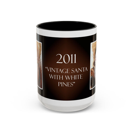 2011 VINTAGE SANTA WITH WHITE PINES (Ceramic Mug)