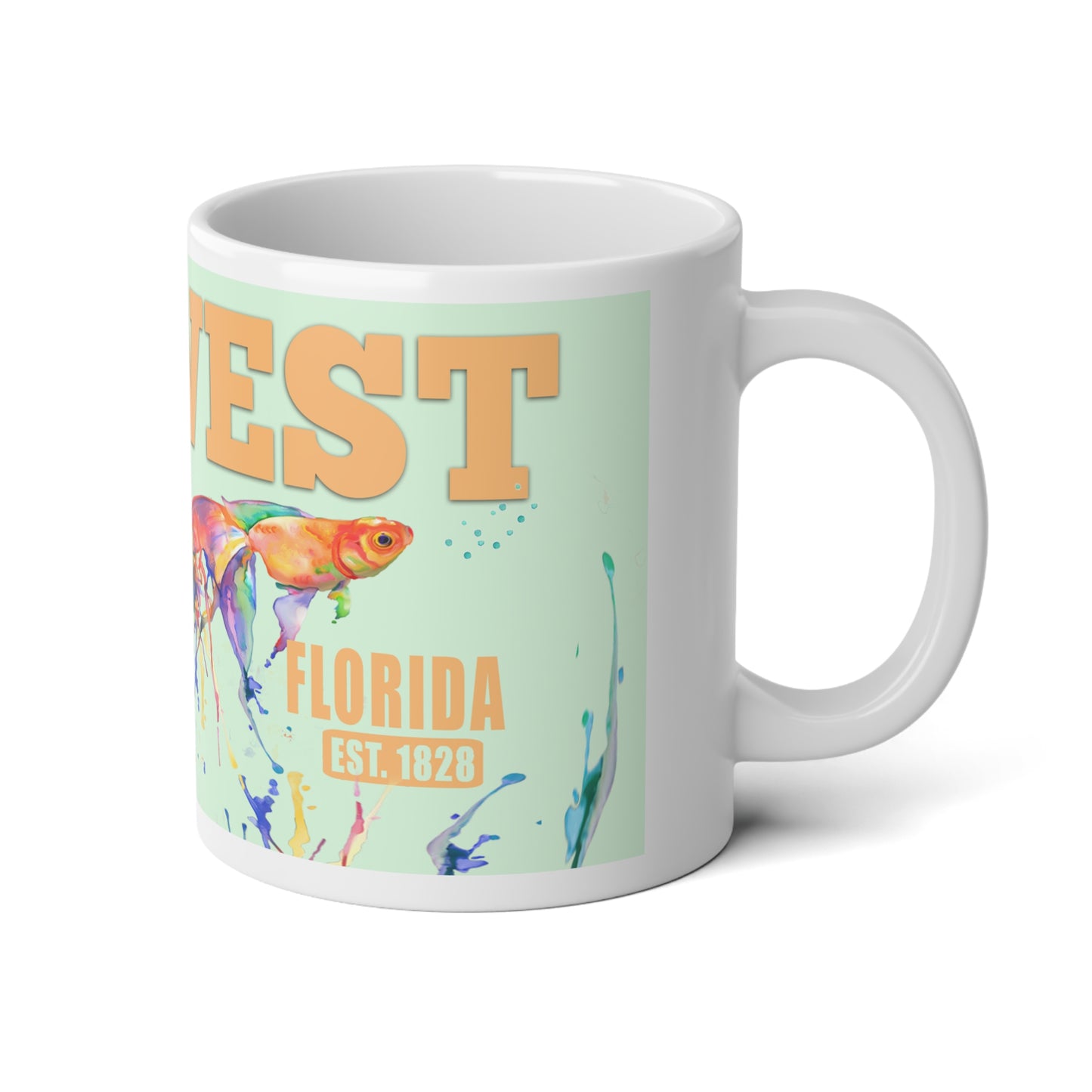 Key West Watercolor Fish Jumbo Mug