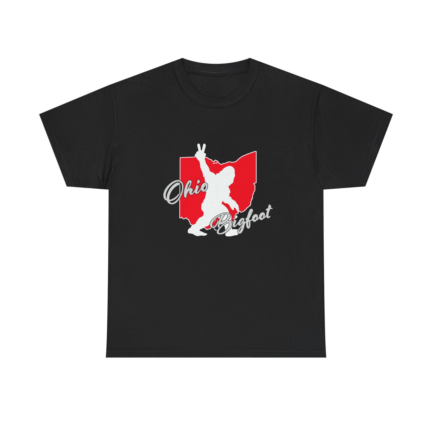 Ohio Bigfoot Peace Out Tees, Unisex Heavy Cotton Tee