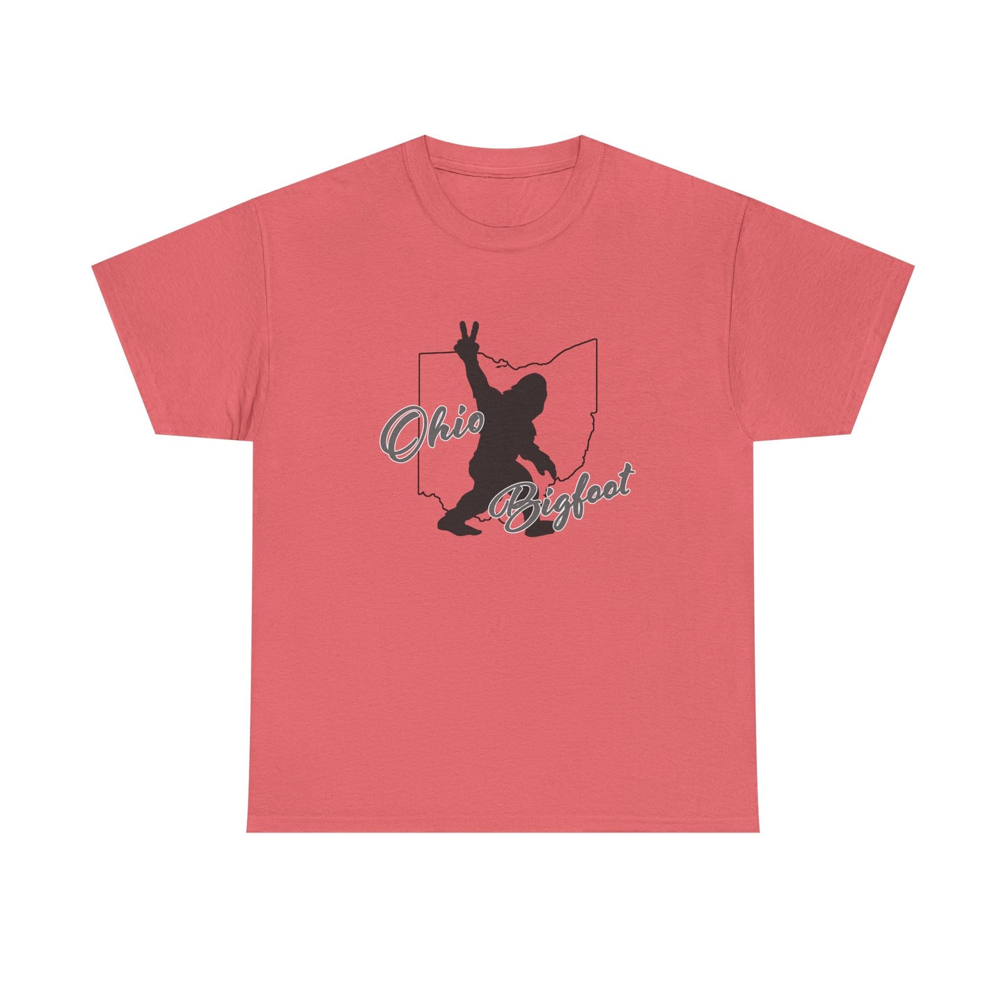 Ohio Bigfoot Peace Out Tees, Unisex Heavy Cotton Tee