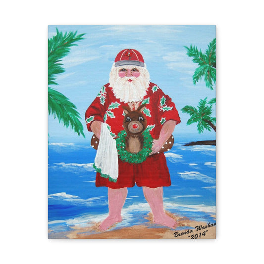 2014 Beachy Santa Canvas Art