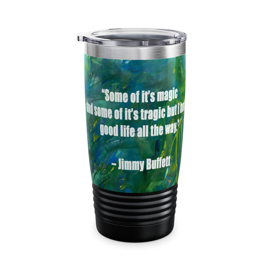 Parrothead Parrot Tumbler with Buffett Quote, 20oz