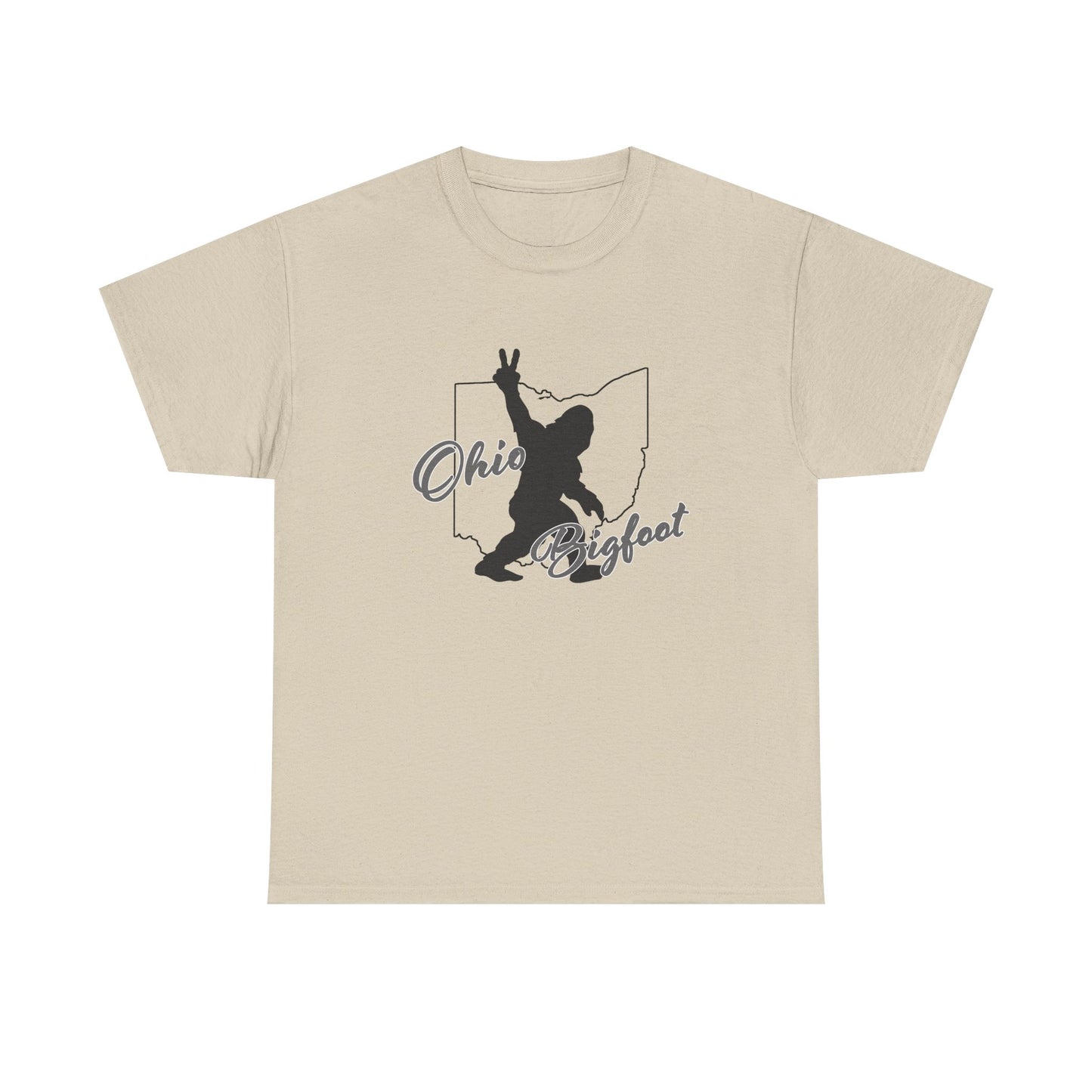 Ohio Bigfoot Peace Out Tees, Unisex Heavy Cotton Tee