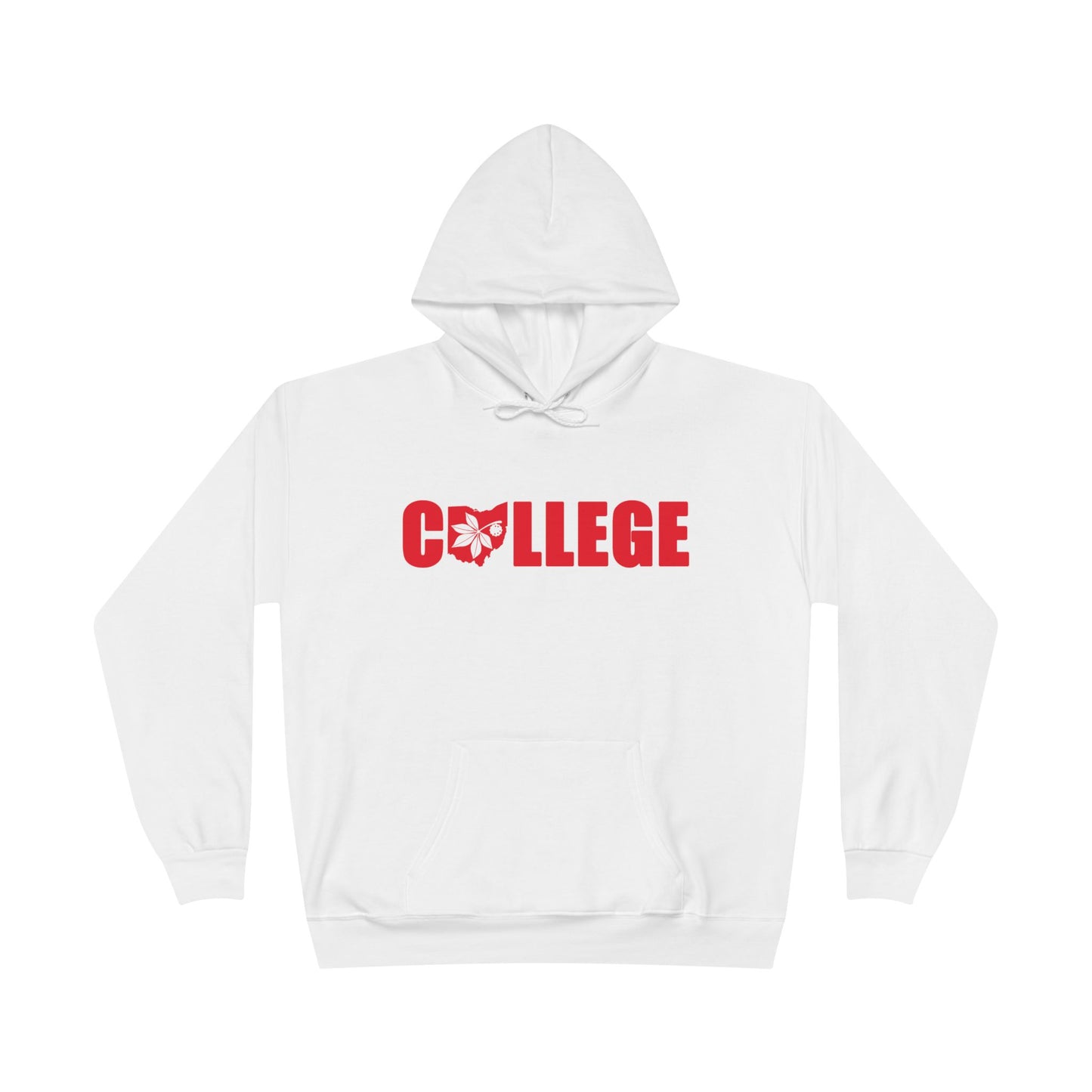 College with Buckeye Leaf-Friendly Hoodie, Unisex Sweatshirt