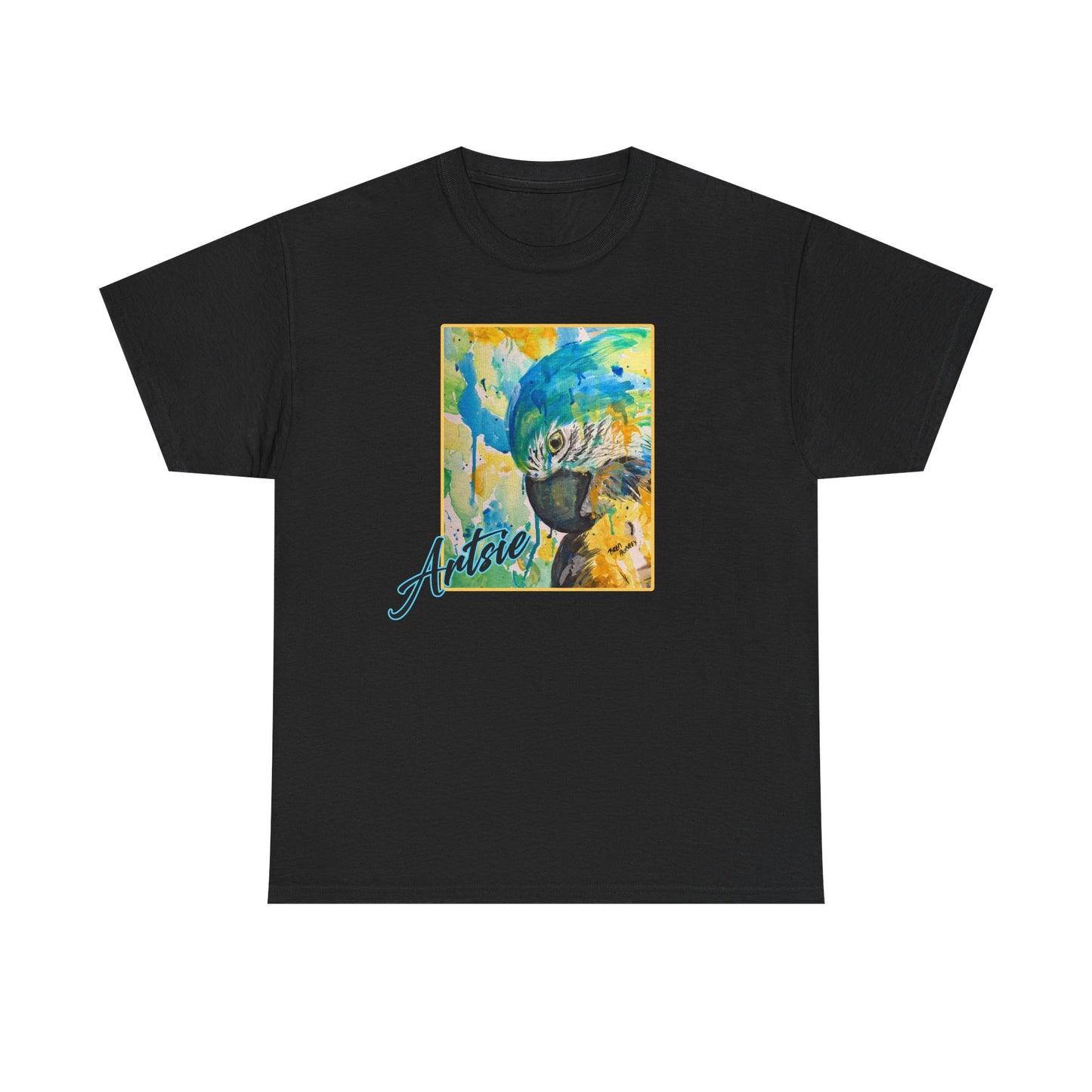 Artsie Splash of Color Parrot Unisex Heavy Cotton Tee