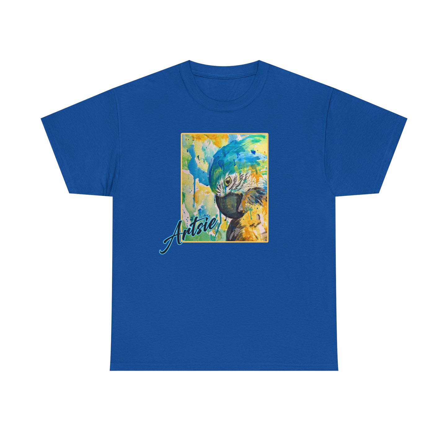 Artsie Splash of Color Parrot Unisex Heavy Cotton Tee