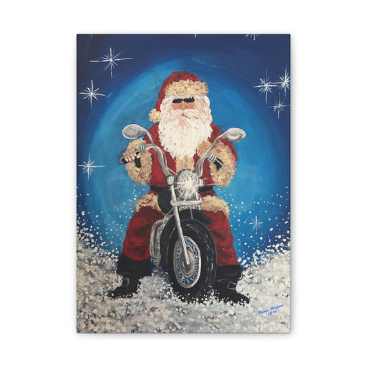 2014 Biker Santa Canvas Art