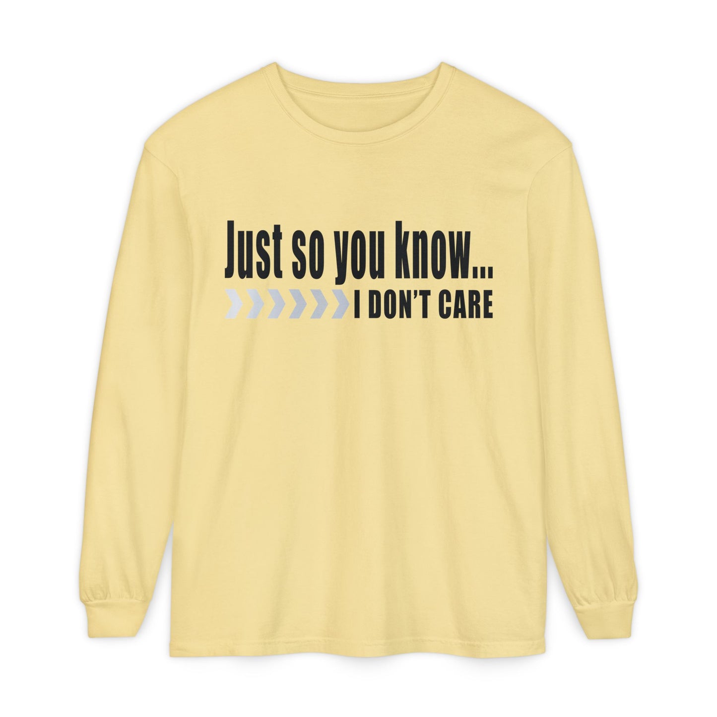 Just so you know...I don't care! Casual Long Sleeve T-Shirt for Everyday Comfort | Unisex Wear