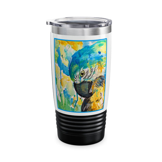 Splash of Color Parrot Ringneck Tumbler | 20oz Travel Mug