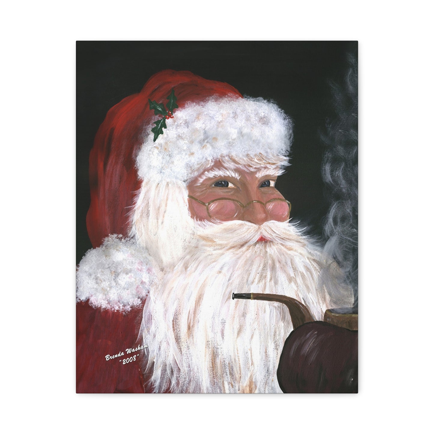 Smokin' Santa, 2008 Santa Portrait Canvas Art