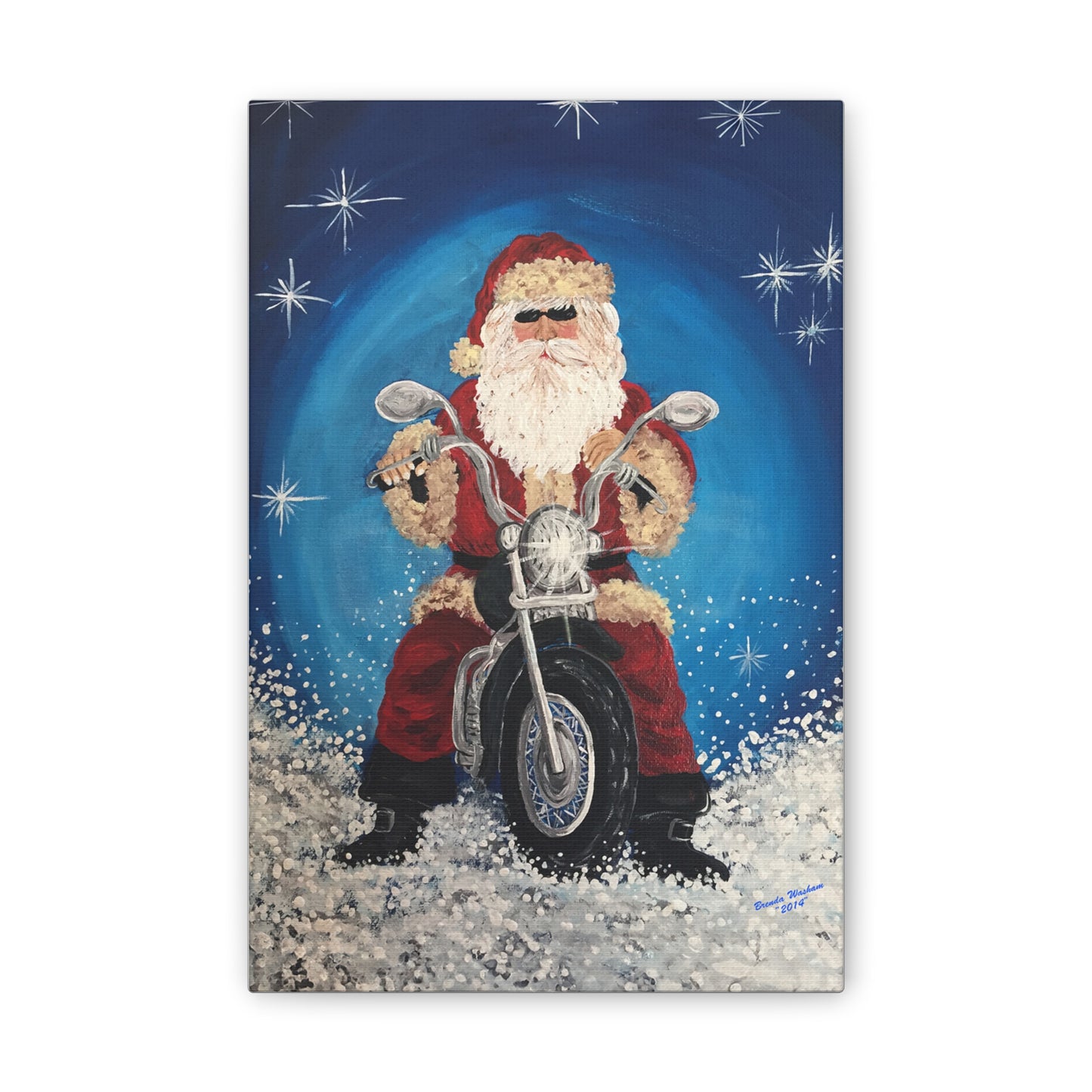 2014 Biker Santa Canvas Art