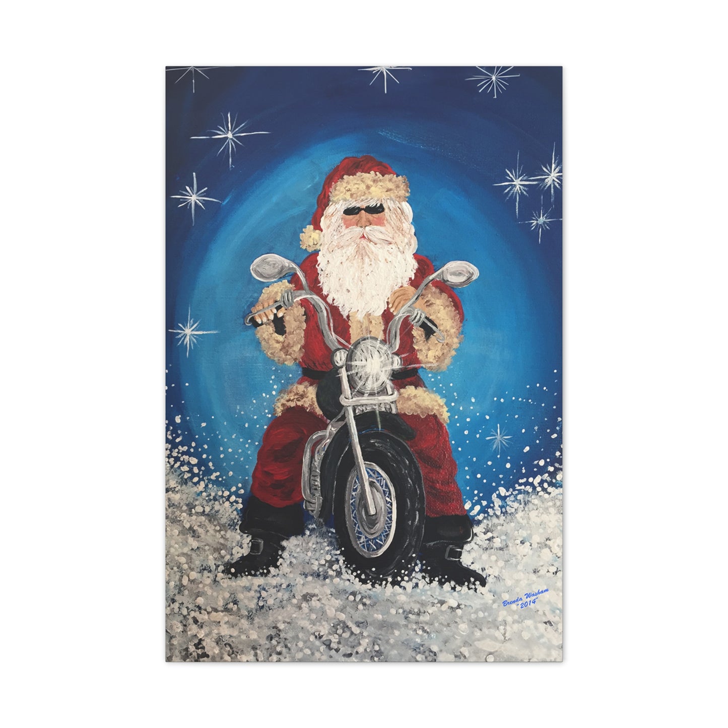 2014 Biker Santa Canvas Art