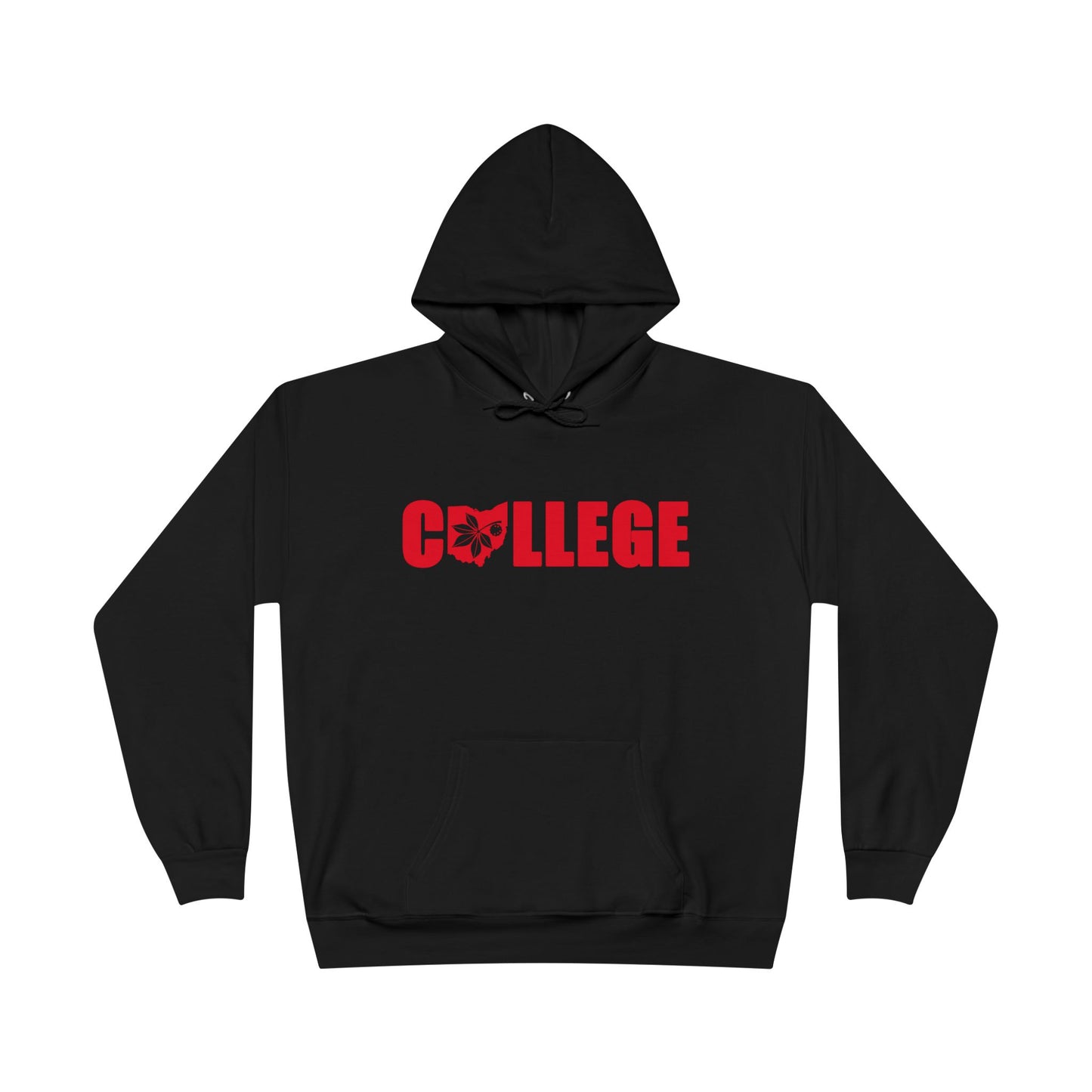 College with Buckeye Leaf-Friendly Hoodie, Unisex Sweatshirt