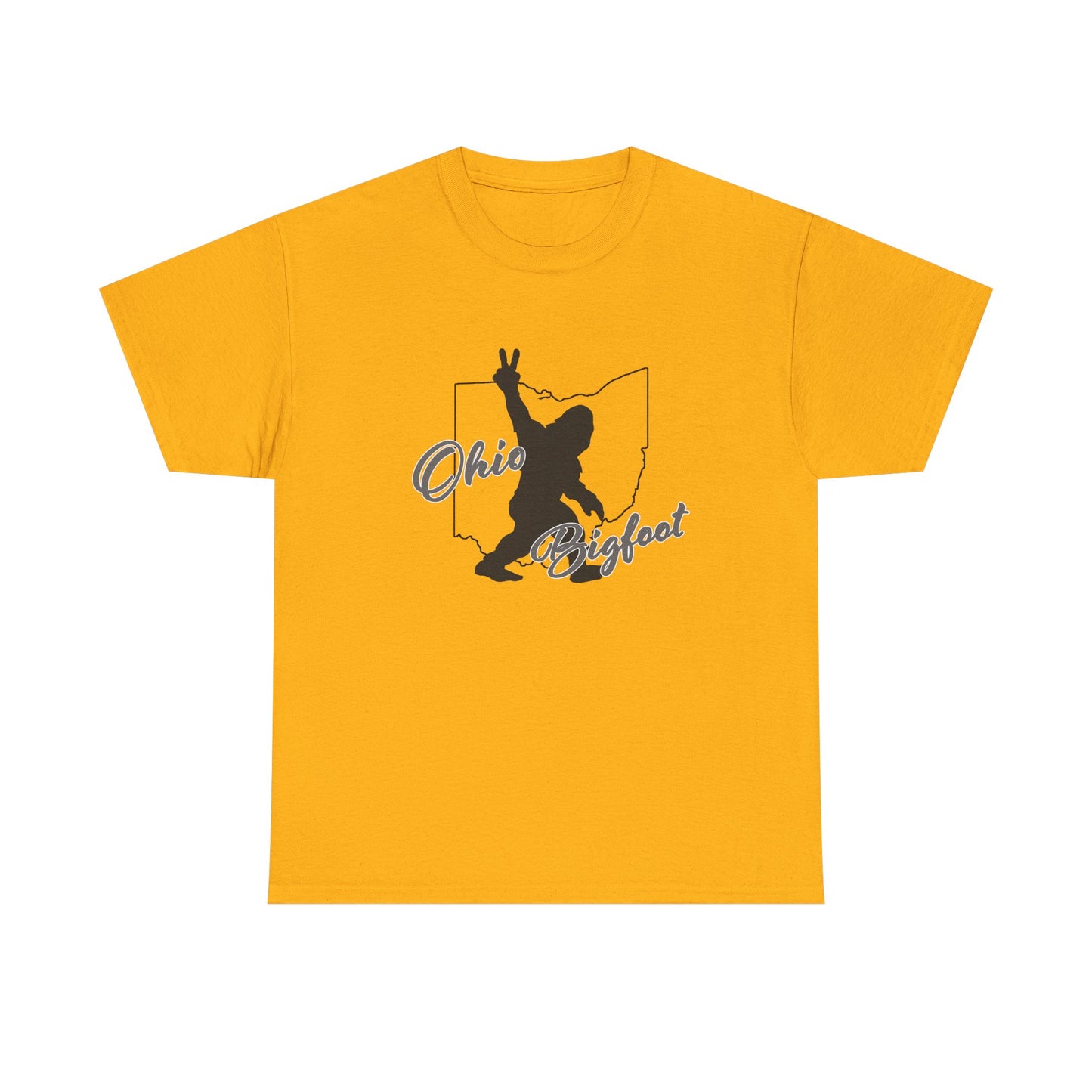 Ohio Bigfoot Peace Out Tees, Unisex Heavy Cotton Tee