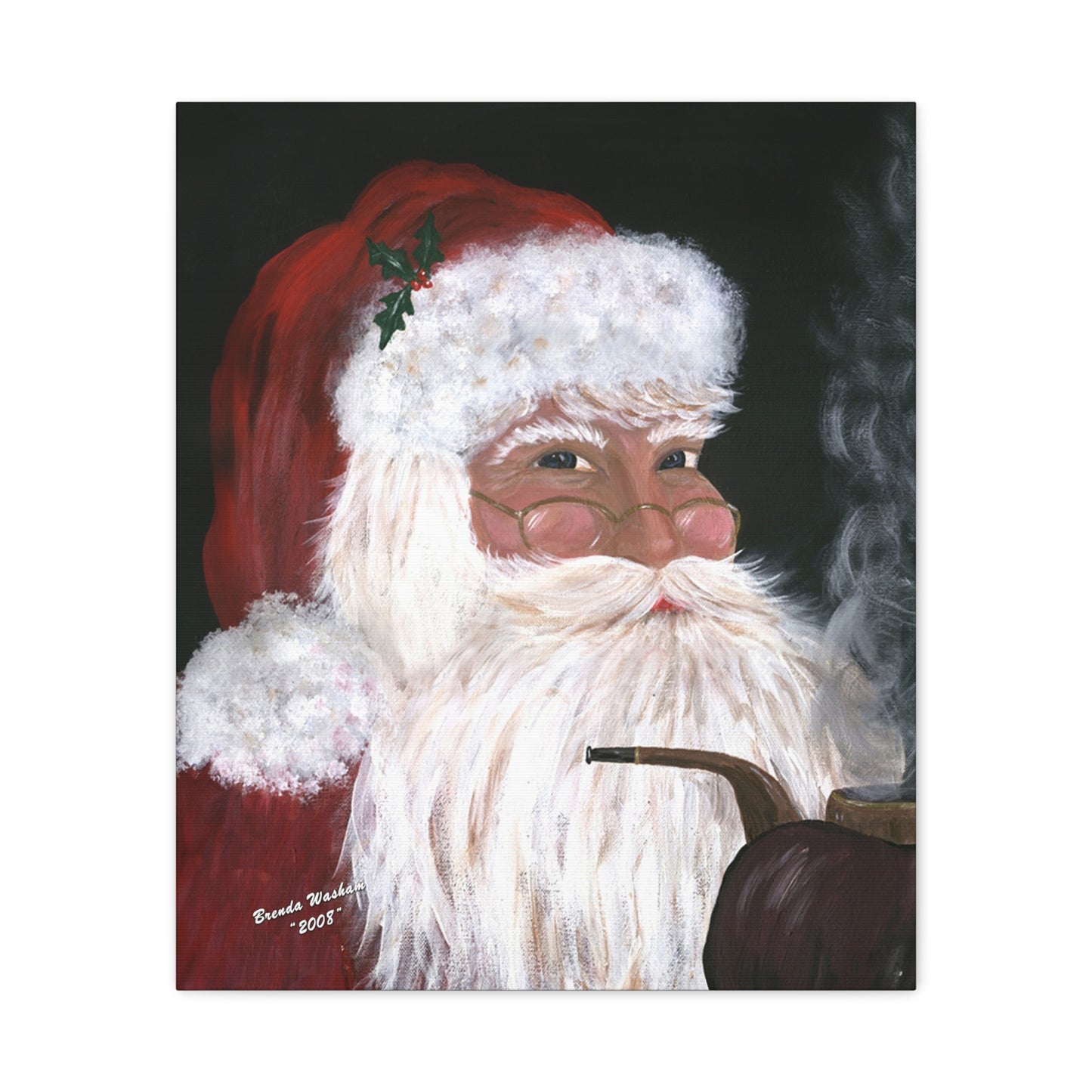 Smokin' Santa, 2008 Santa Portrait Canvas Art