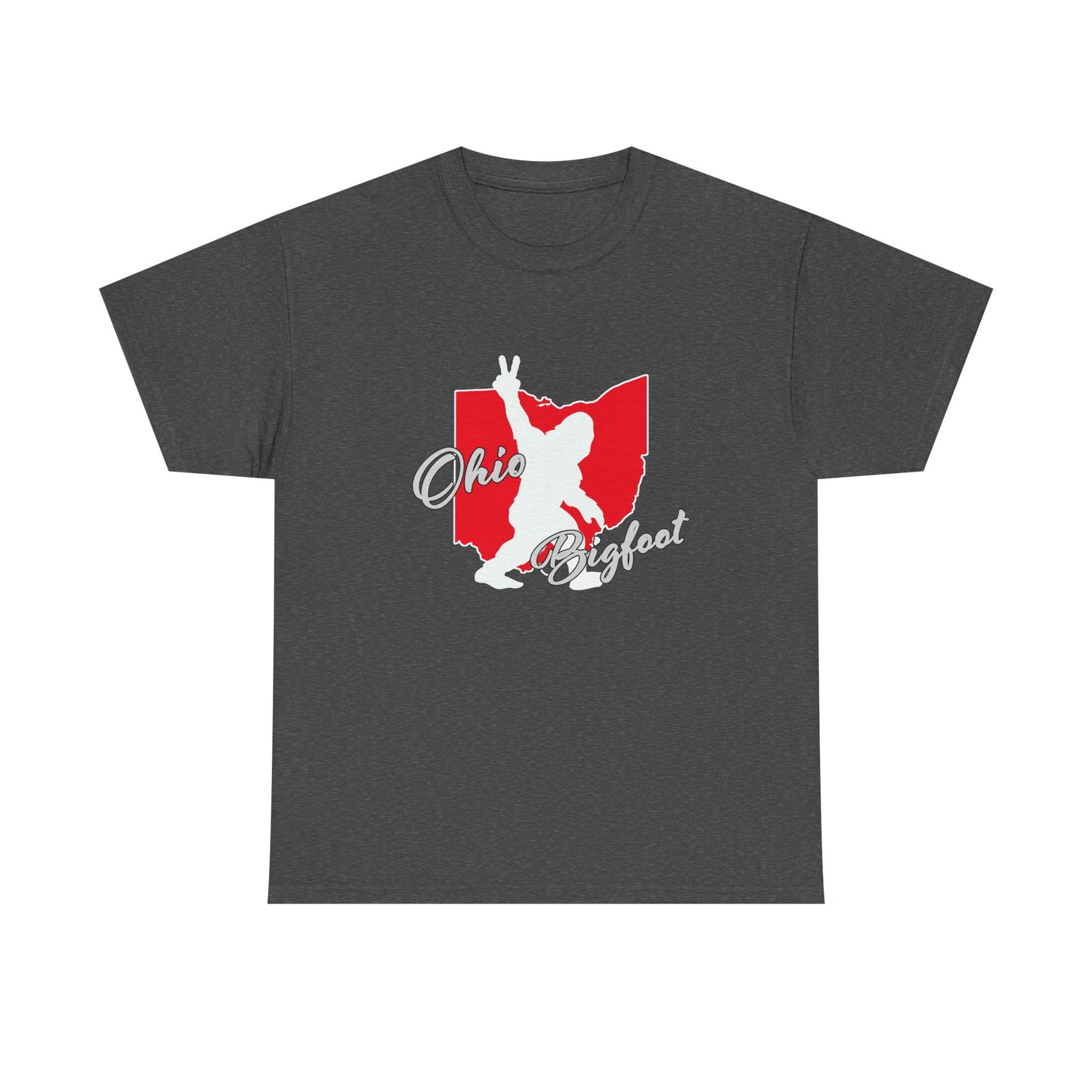 Ohio Bigfoot Peace Out Tees, Unisex Heavy Cotton Tee