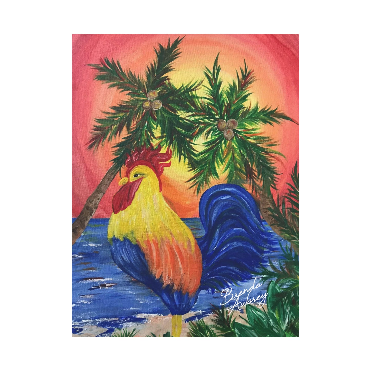 Sunrise Rooster, Vibrant Wall Decor