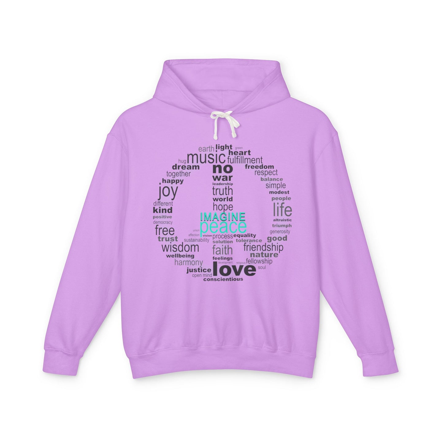Peace and Love Unisex Lightweight Hoodie