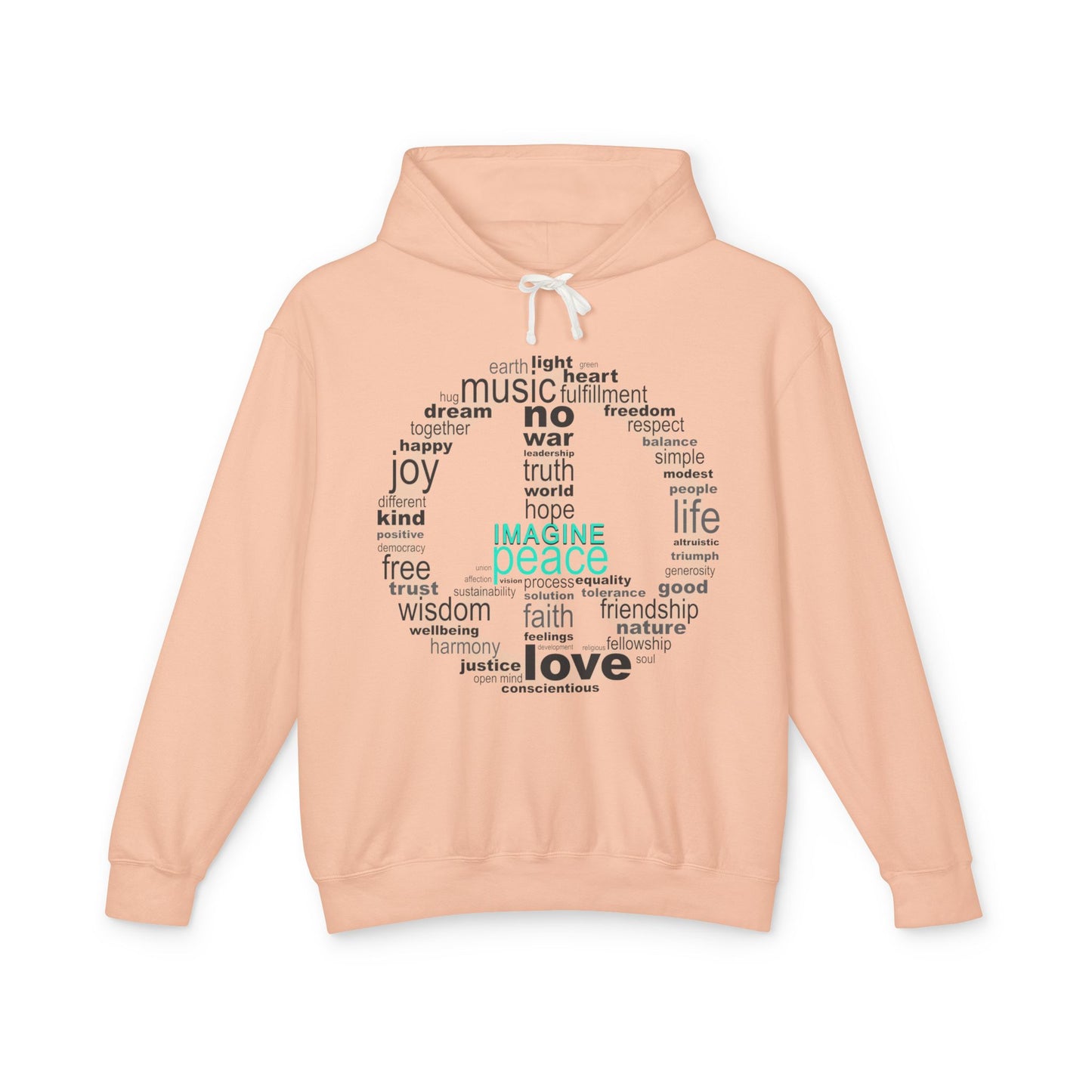Peace and Love Unisex Lightweight Hoodie