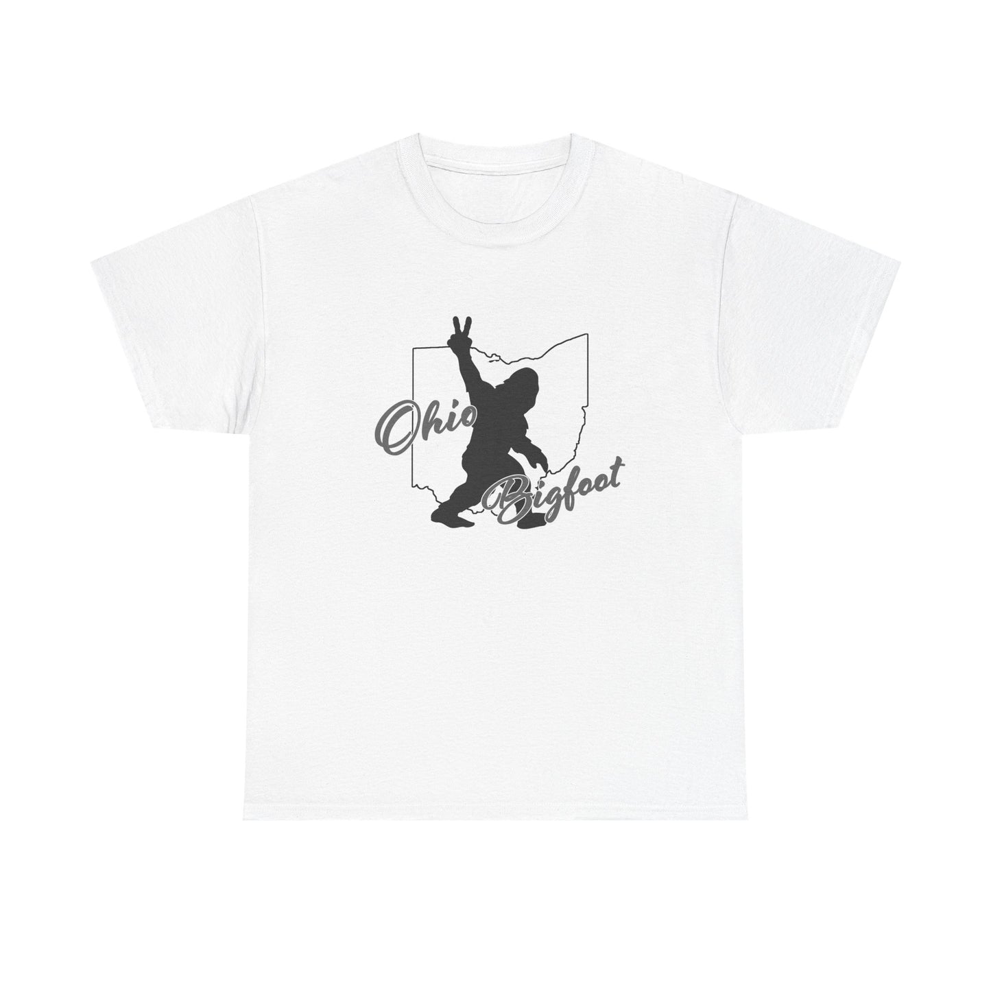 Ohio Bigfoot Peace Out Tees, Unisex Heavy Cotton Tee
