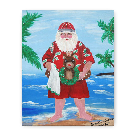 2014 Beachy Santa Canvas Art