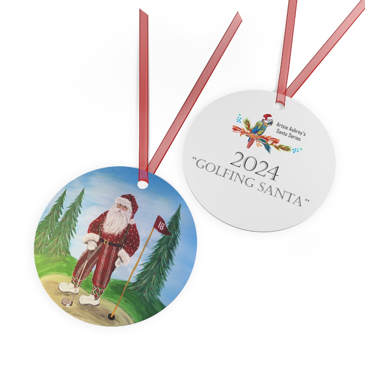 2024 GOLFING SANTA (Christmas Ornament)