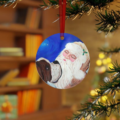 2013 KEEPING AN EYE ON SLEEPING SANTA (Christmas Ornament)