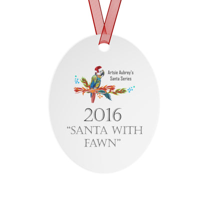 2016 SANTA WITH FAWN (Christmas Ornament)