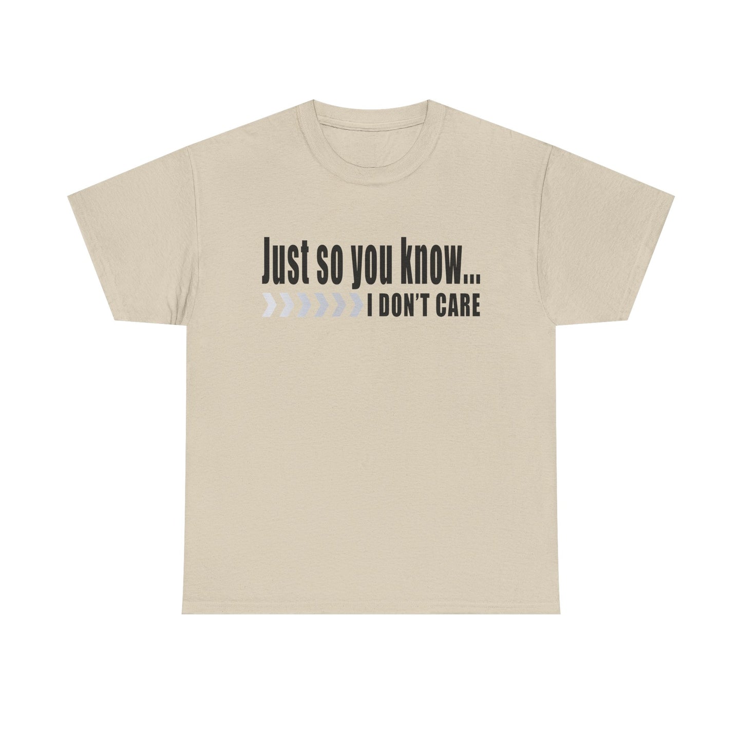 Just so you know...I don't care!  T-Shirt