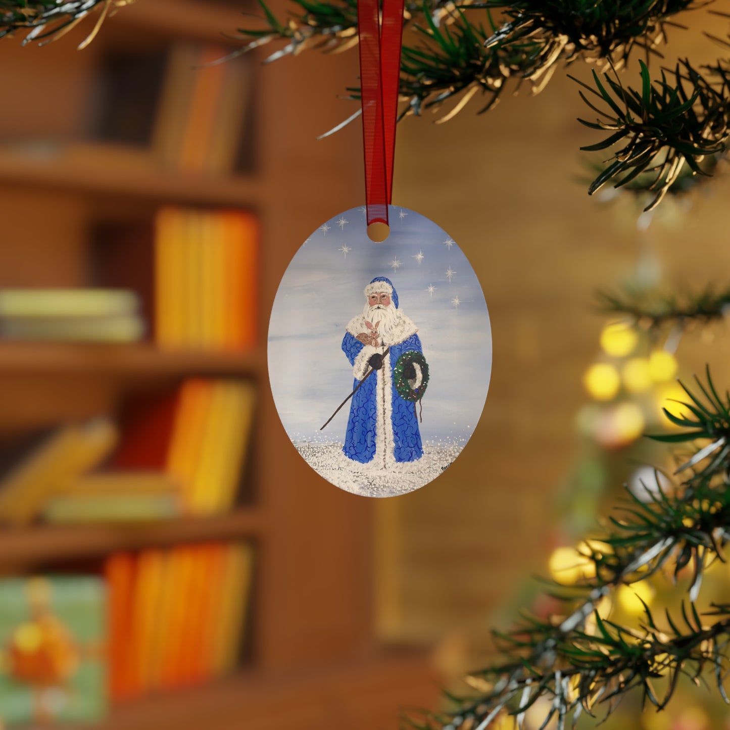 2015 BLUE SANTA (Christmas Ornament)