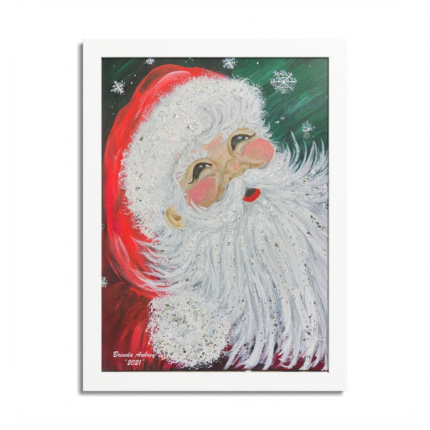 2021 SNOWFLAKE SANTA (Framed Print)