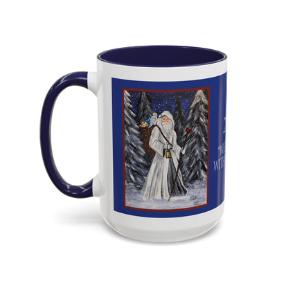 2021 WHITE SANTA WITH CARDINAL (Ceramic Mug)