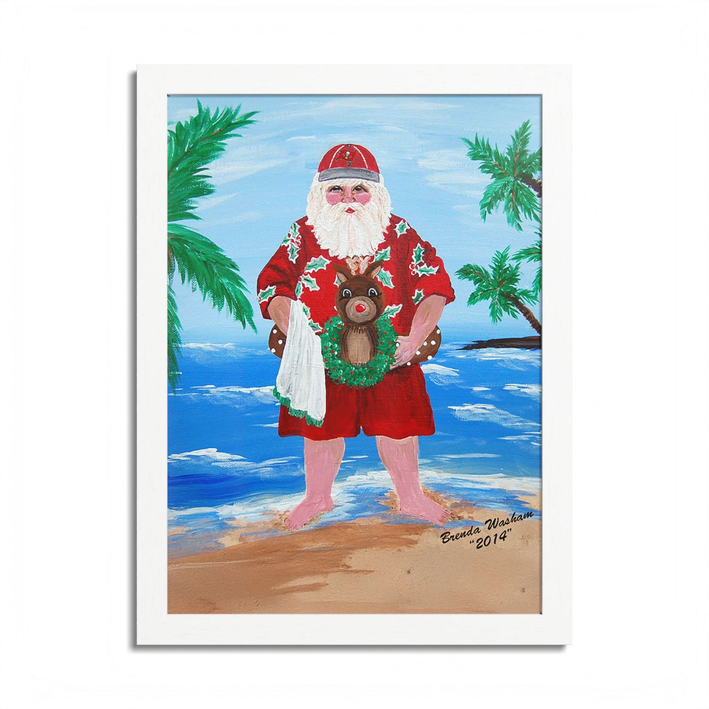 2014 BEACHY SANTA (Framed Santa)