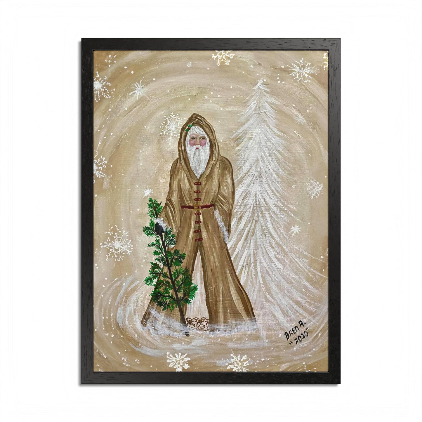 2020 SANTA IN SNOW (Framed Print)