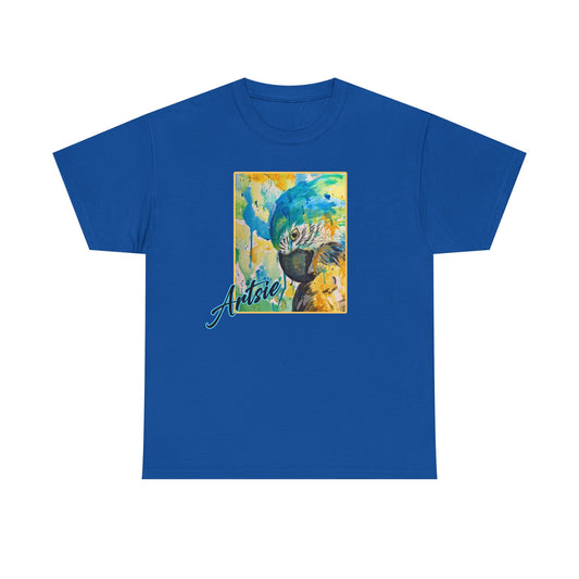 Artsie Color Splash Parrot  Unisex Heavy Cotton Tee