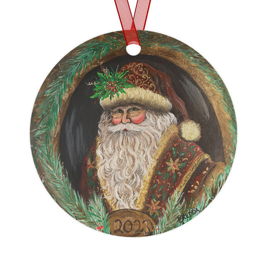 2023 VINTAGE BROWN SANTA (Christmas Ornament)