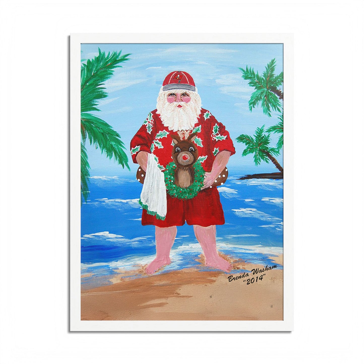 2014 BEACHY SANTA (Framed Santa)