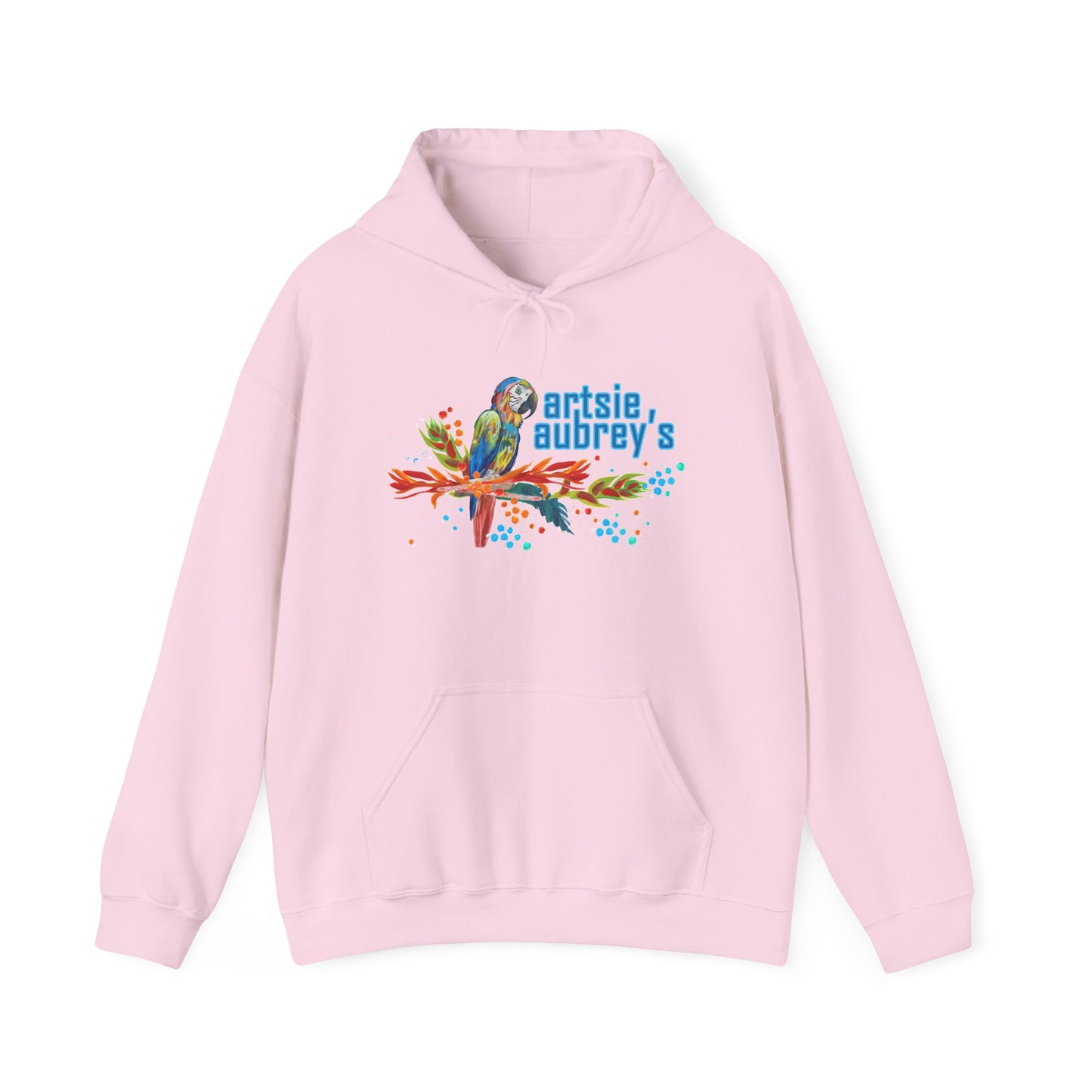 Artsie Aubrey's Colorful Parrot Hoodie – Tropical Bird Art Pullover