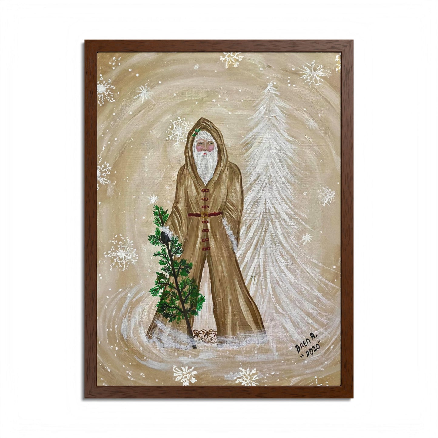 2020 SANTA IN SNOW (Framed Print)