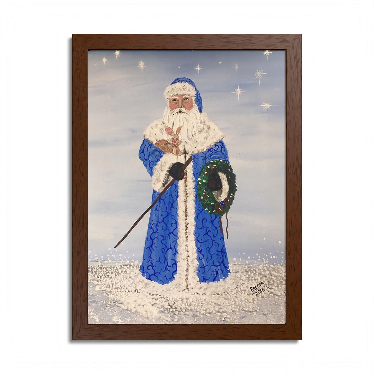 2015 BLUE SANTA (Framed Print)